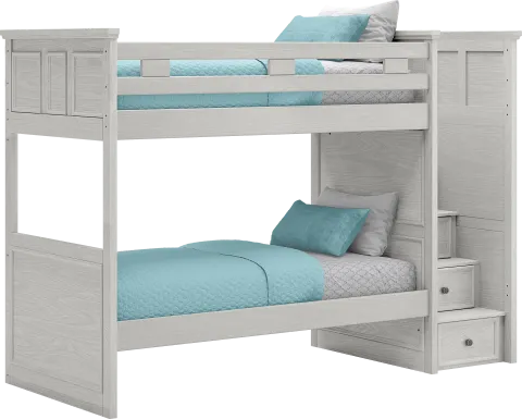 Kids Canyon Lake Ash Gray Twin/Twin Step Bunk