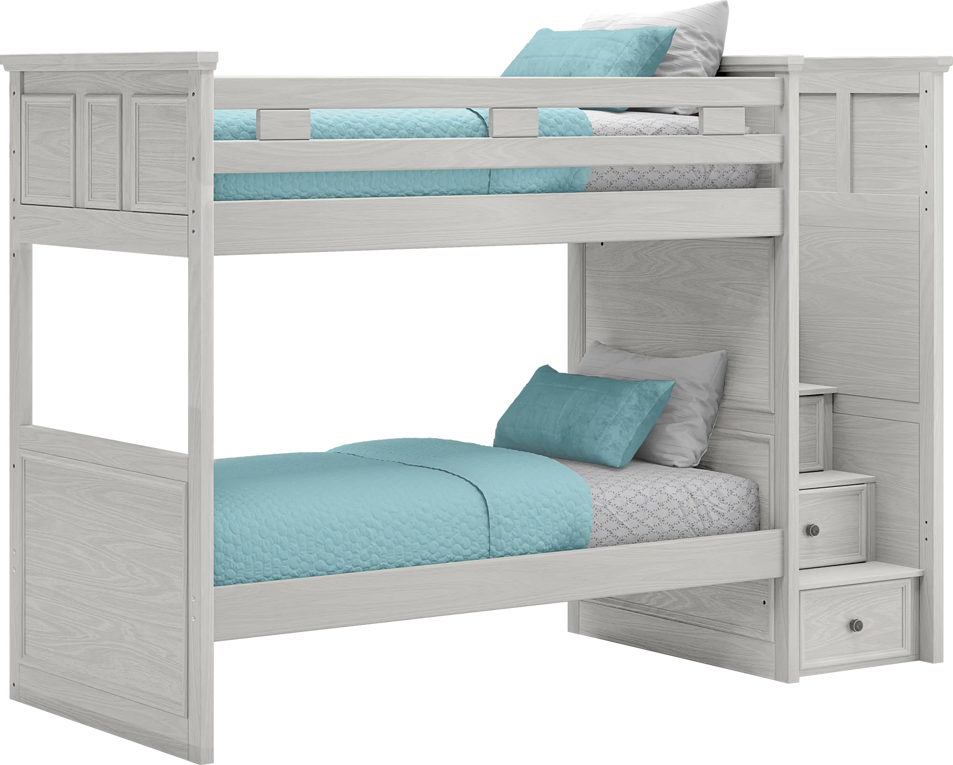 Kids Canyon Lake Ash Gray Twin/Twin Step Bunk - Image 1