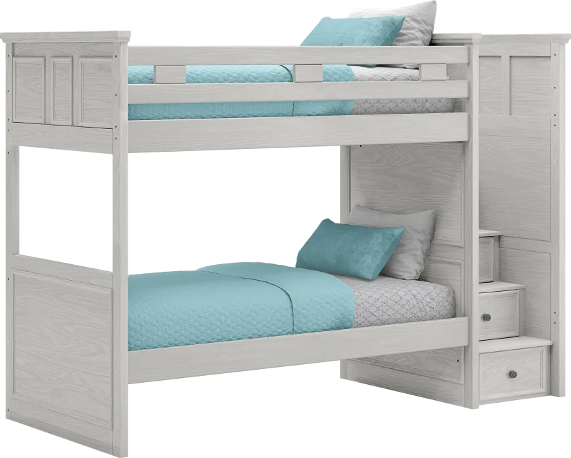 Kids Canyon Lake Ash Gray Twin/Twin Step Bunk