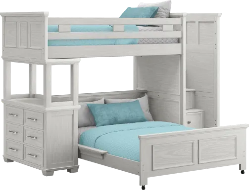 Kids Canyon Lake Ash Gray Twin/Full Step Loft with Dresser