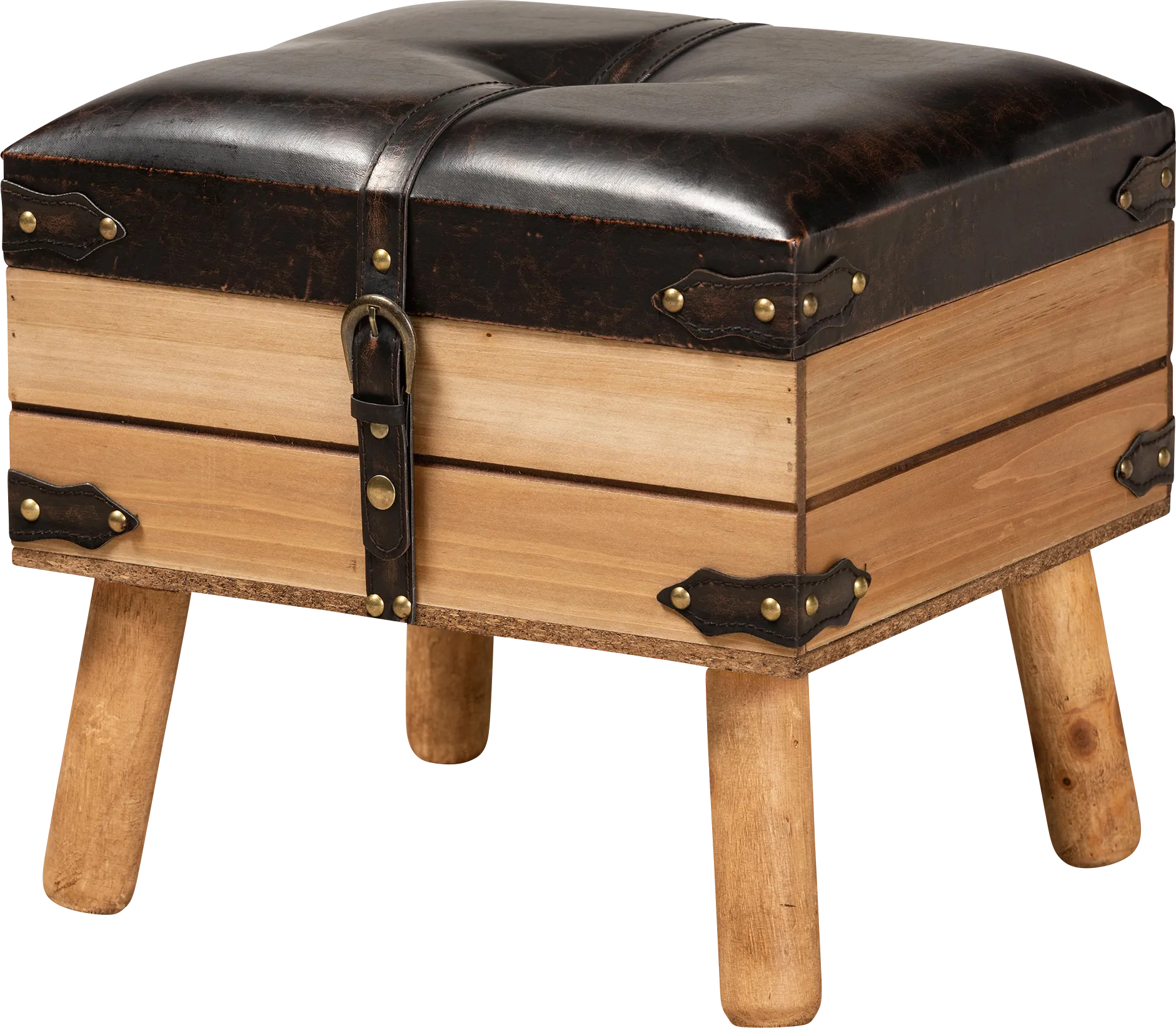 Voisin Brown Storage Ottoman - Image 1
