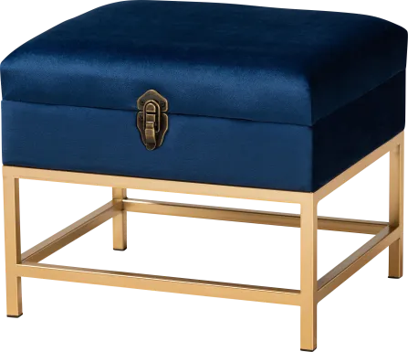 Wiltz Blue Storage Accent Ottoman