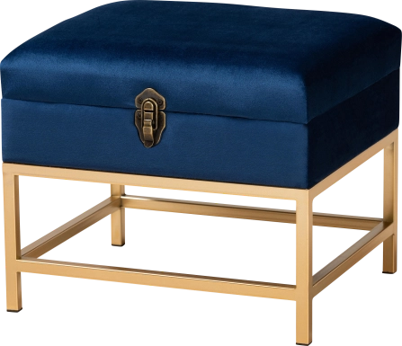 Wiltz Blue Storage Accent Ottoman