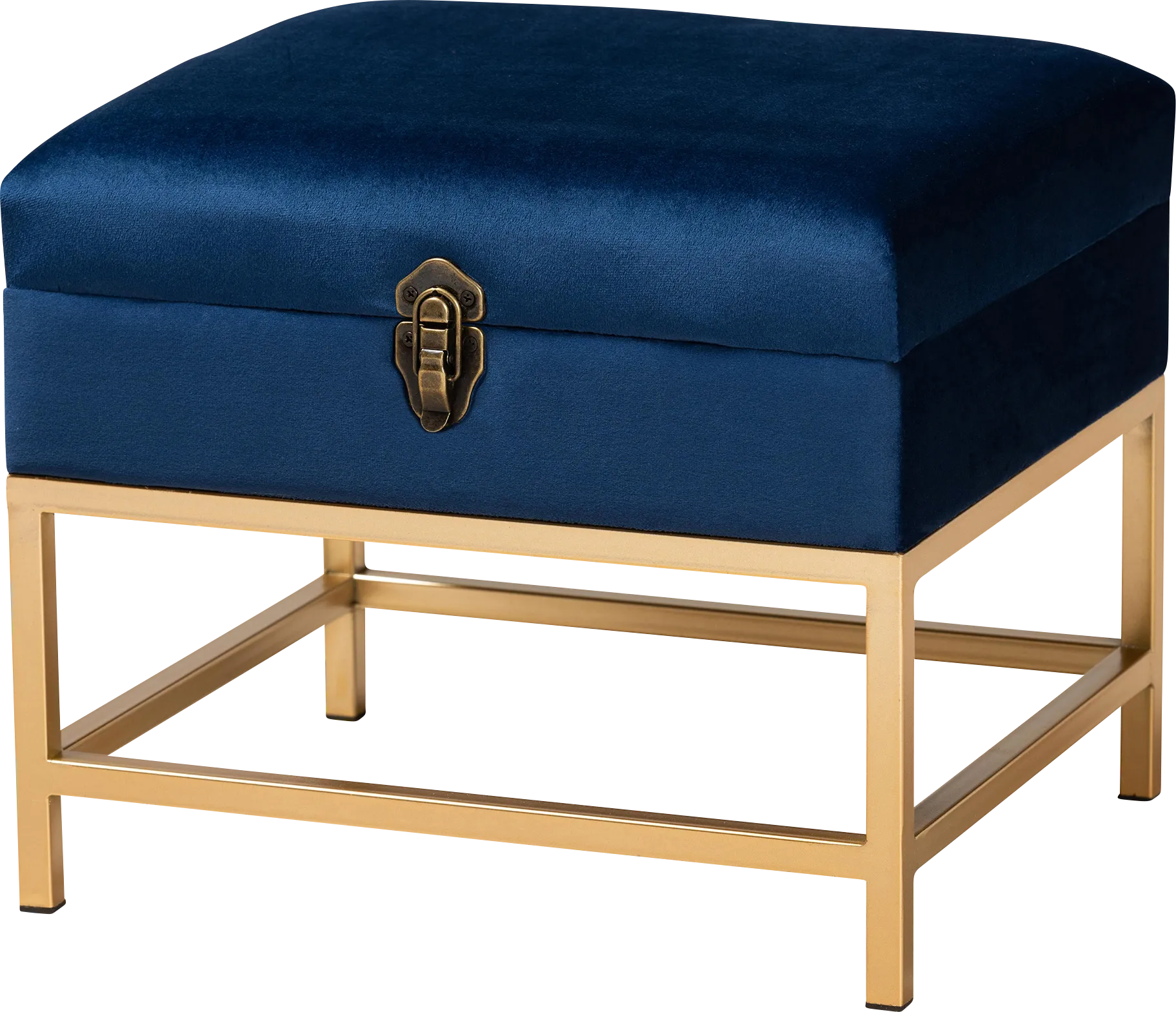 Wiltz Blue Storage Accent Ottoman - Image 1
