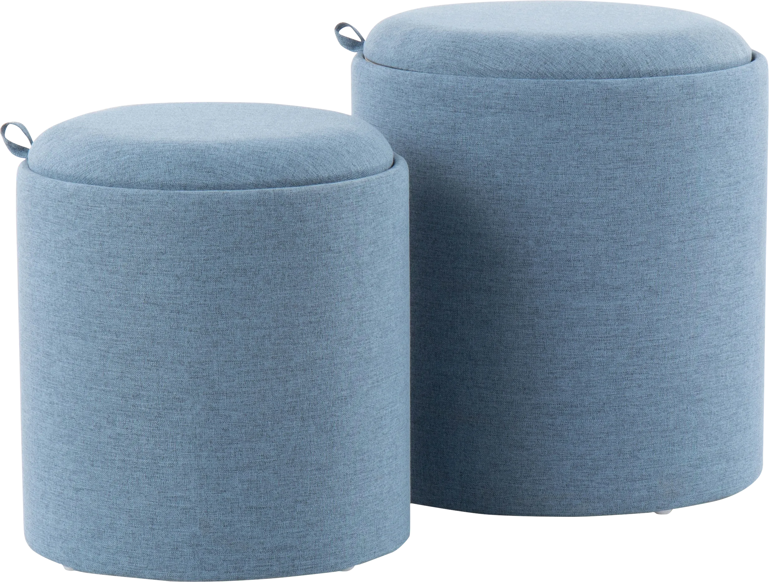 Traymore Blue Ottoman, Set of 2
