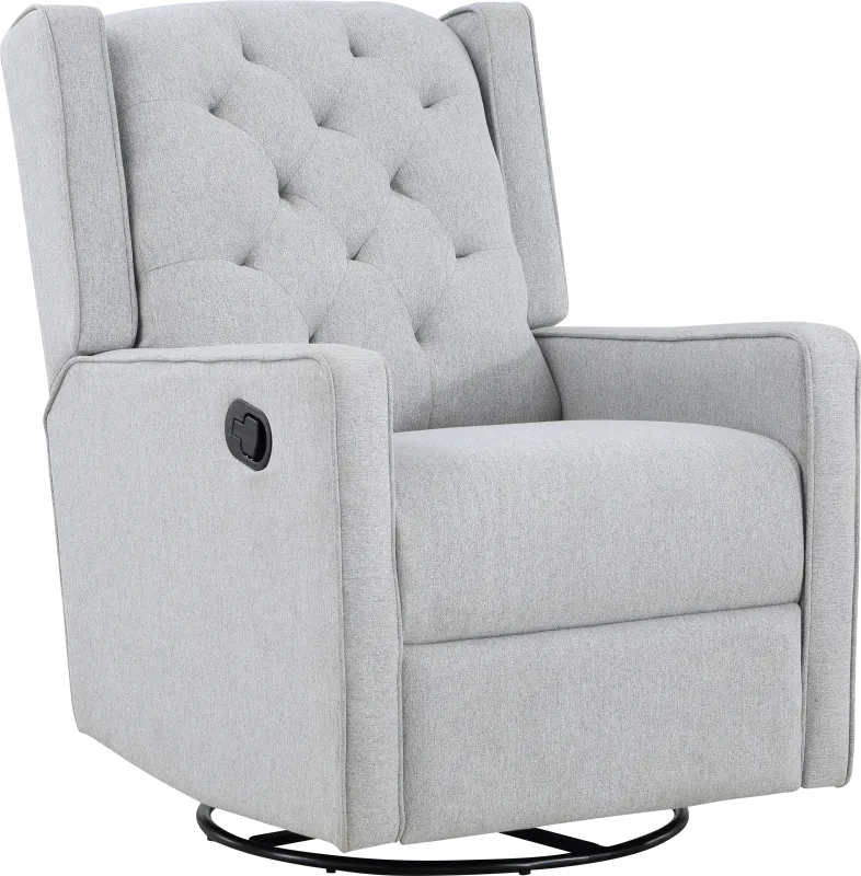 Nursery Sheadon Gray Swivel Glider Recliner