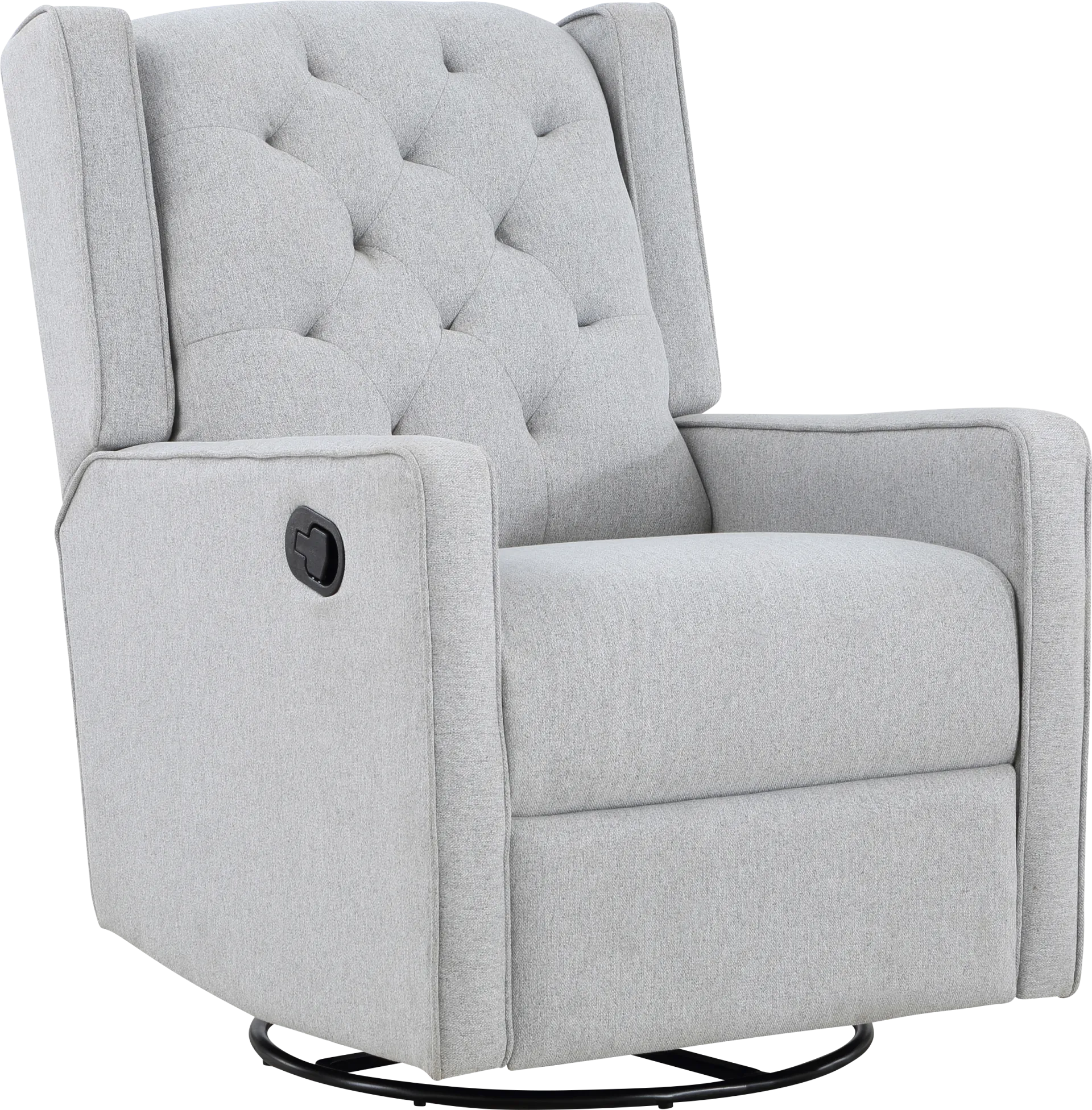 Nursery Sheadon Gray Swivel Glider Recliner - Image 1