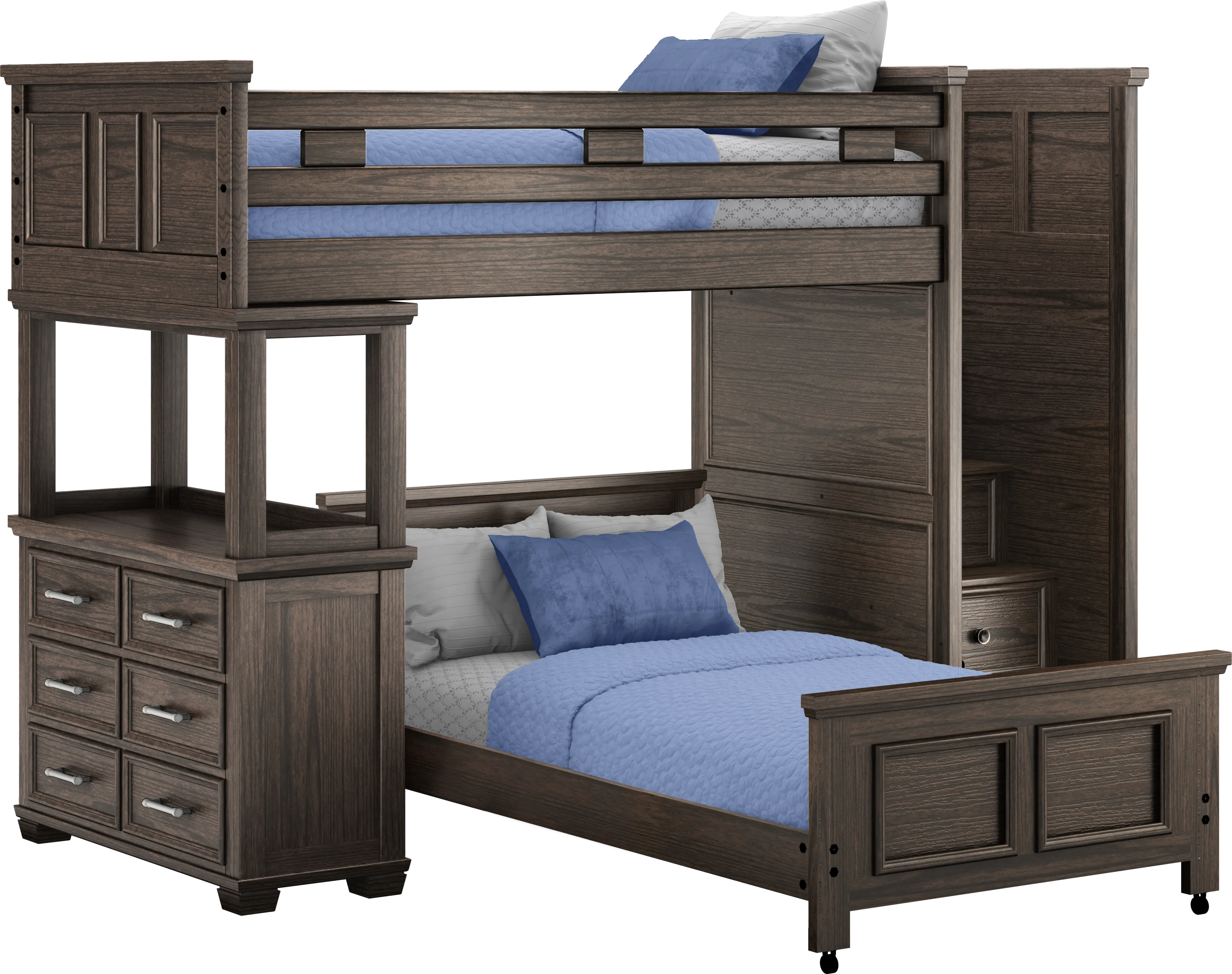 Kids Canyon Lake Java Twin/Twin Step Loft with Dresser - Thumbnail - Image 1