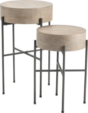 Leflore Cream Accent Table, Set of 2