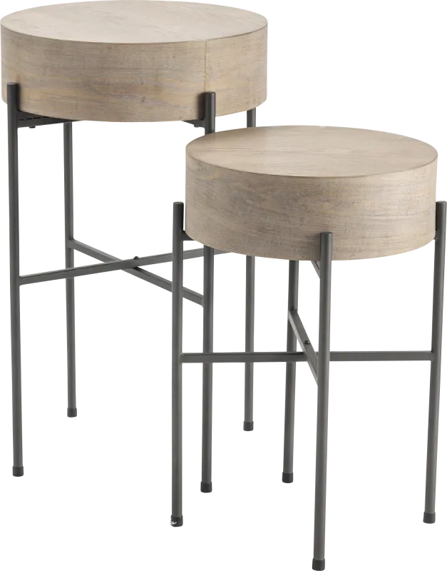 Leflore Cream Accent Table, Set of 2