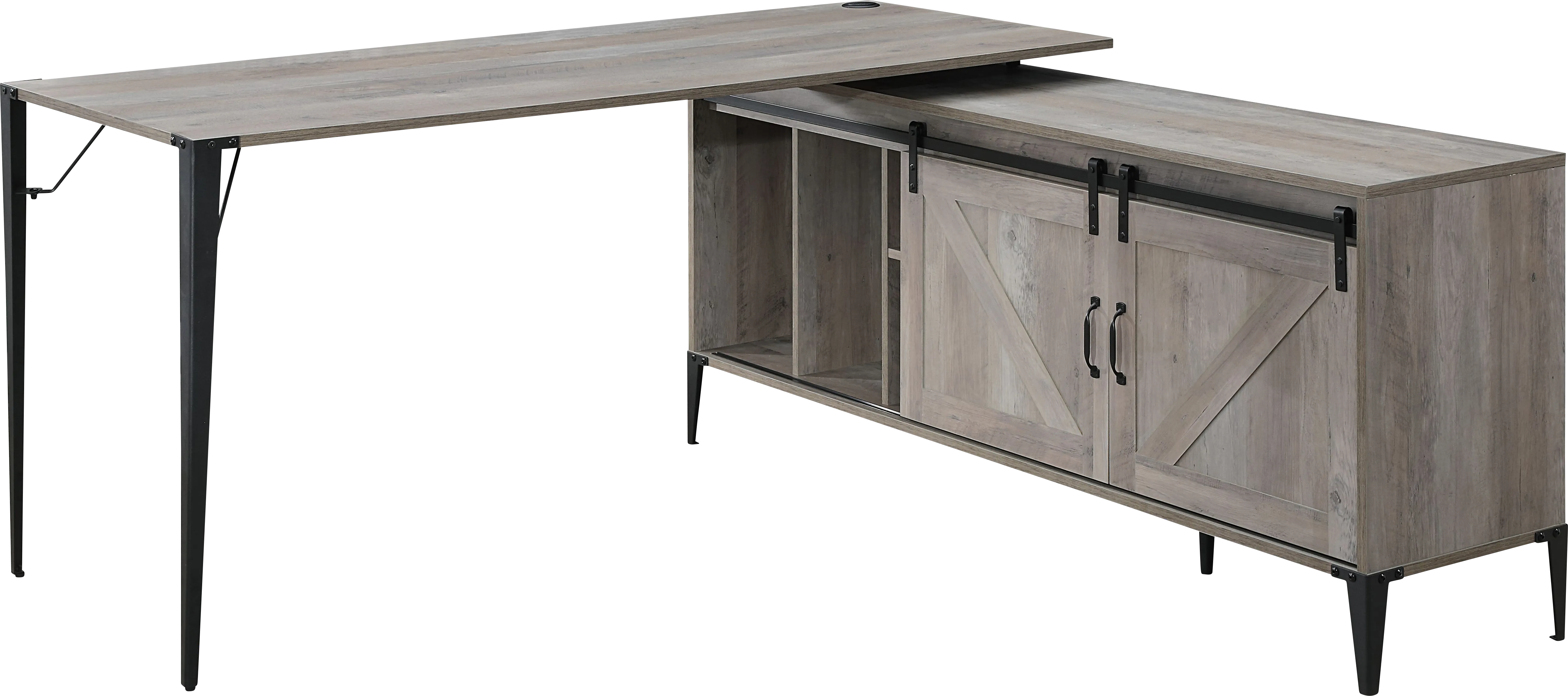 Harinette Gray Desk - Thumbnail - Image 1