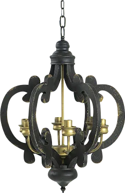Leda Post Black Chandelier - Image 1