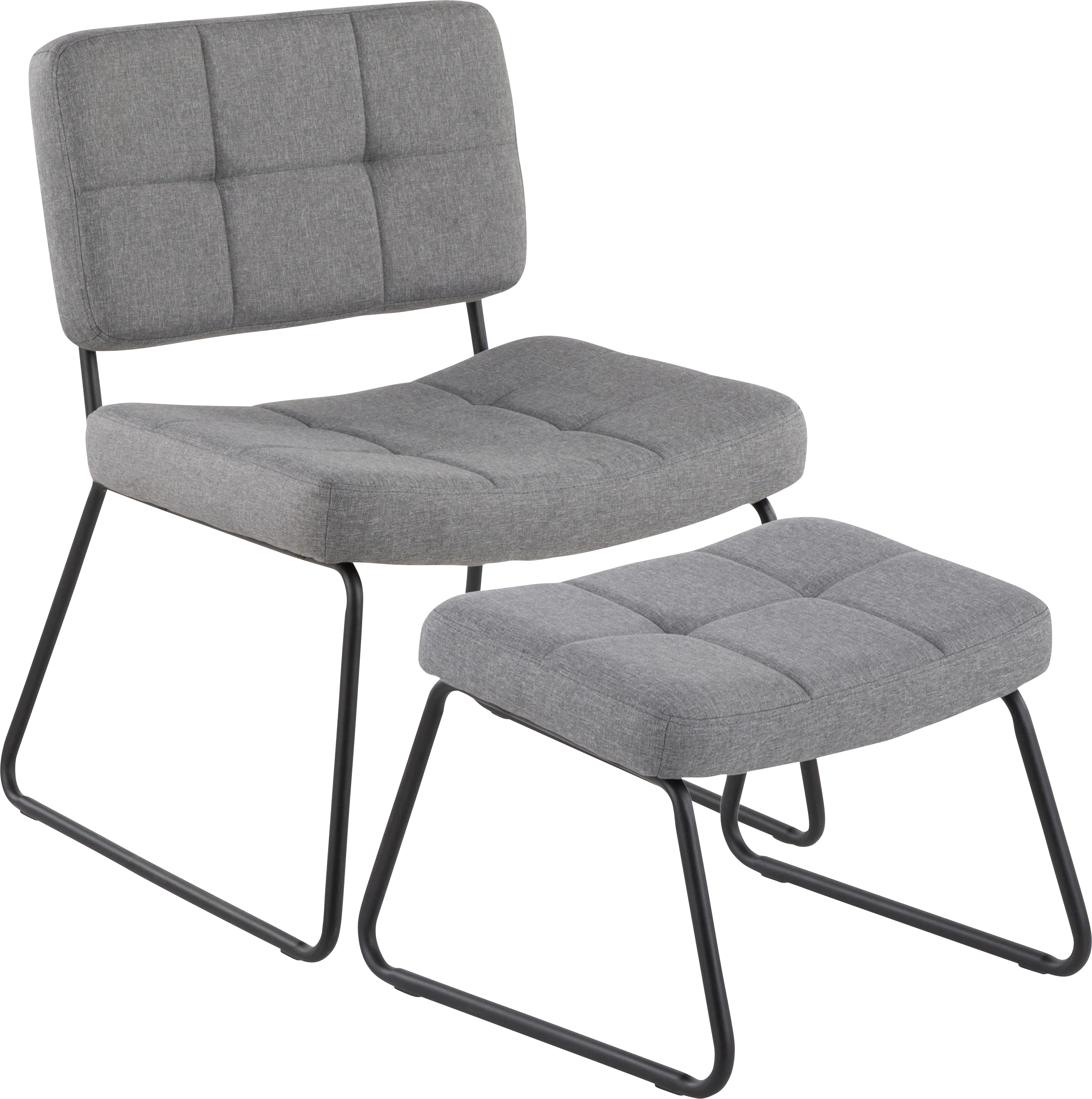 Beechtree Gray Accent Chair and Ottoman - Thumbnail - Image 1