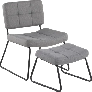 Beechtree Gray Accent Chair and Ottoman