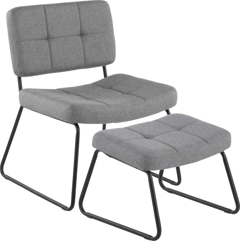 Beechtree Gray Accent Chair and Ottoman