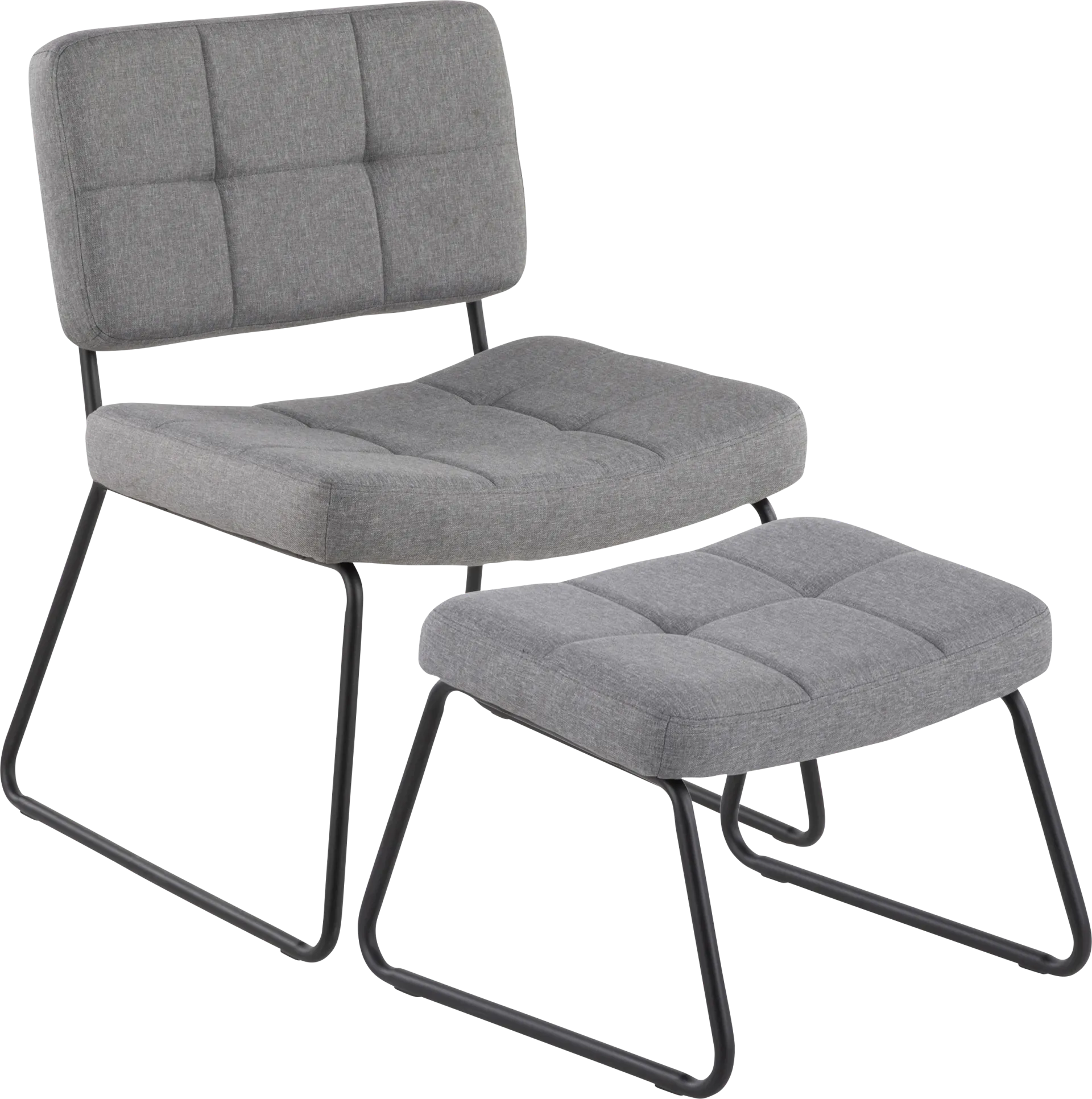 Beechtree Gray Accent Chair and Ottoman - Image 1