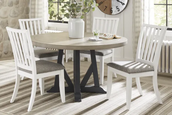 Hilton Head Round Dining Table with Graphite Base
