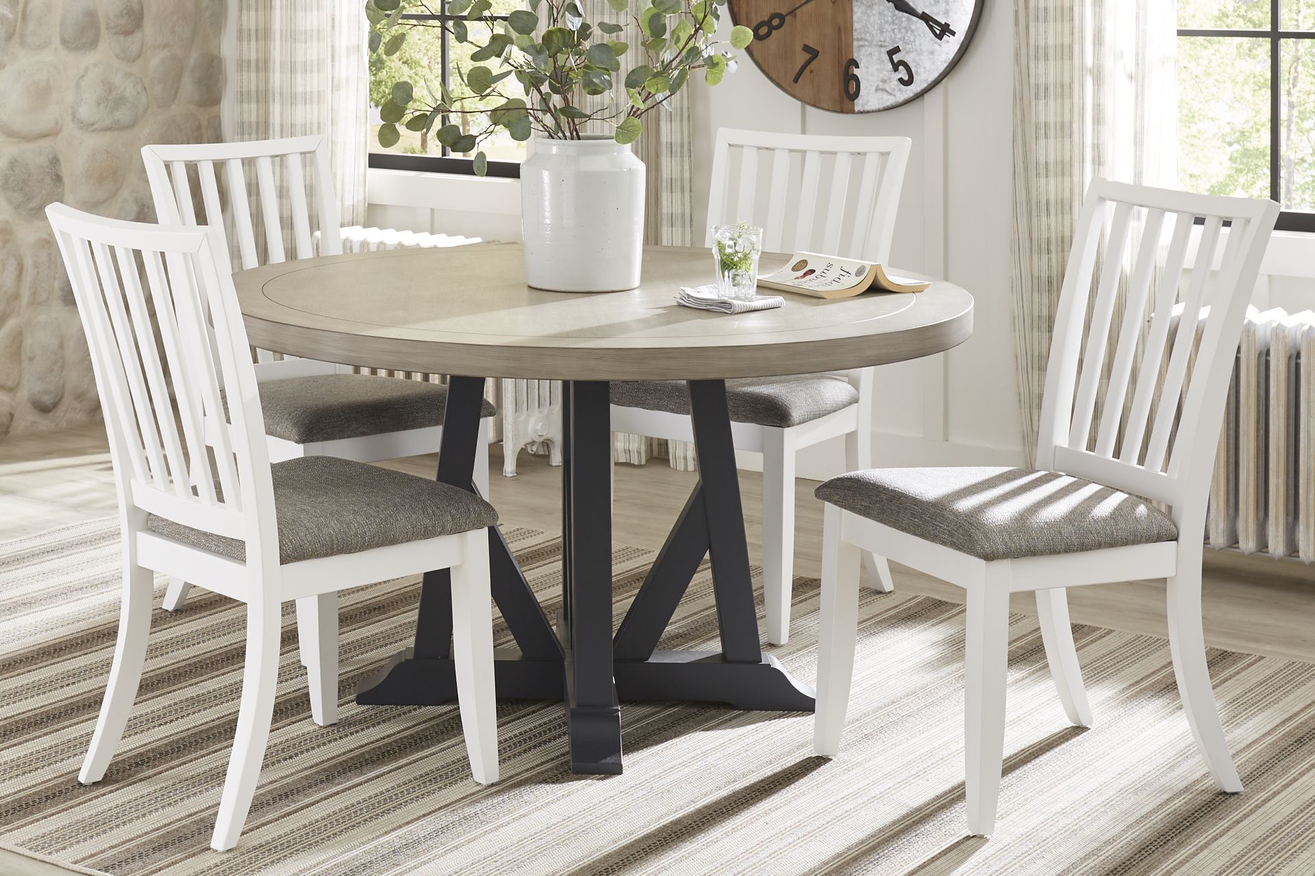 Hilton Head Round Dining Table with Graphite Base - Image 2