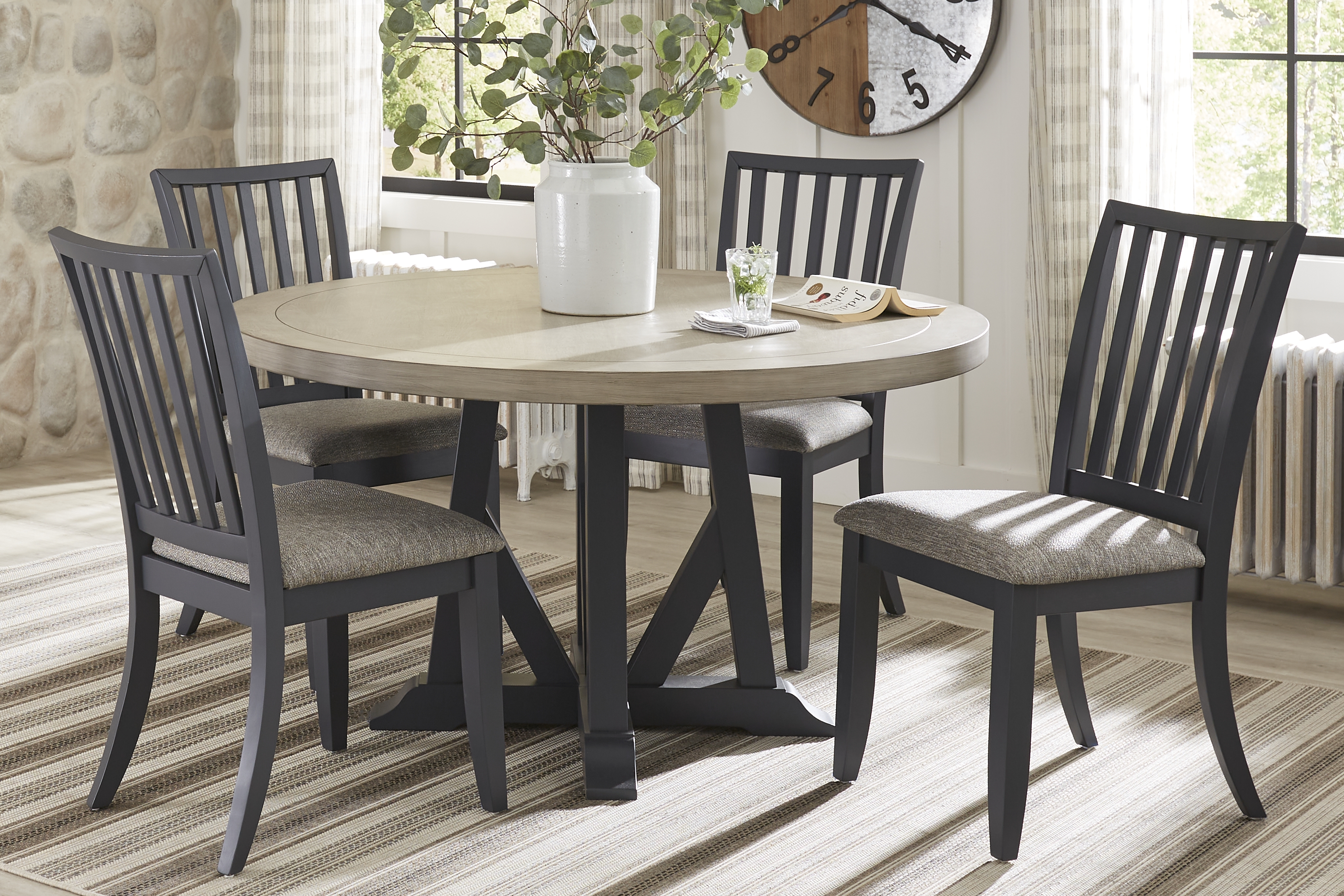 Hilton Head Graphite 5 Pc Round Dining Room - Thumbnail - Image 1