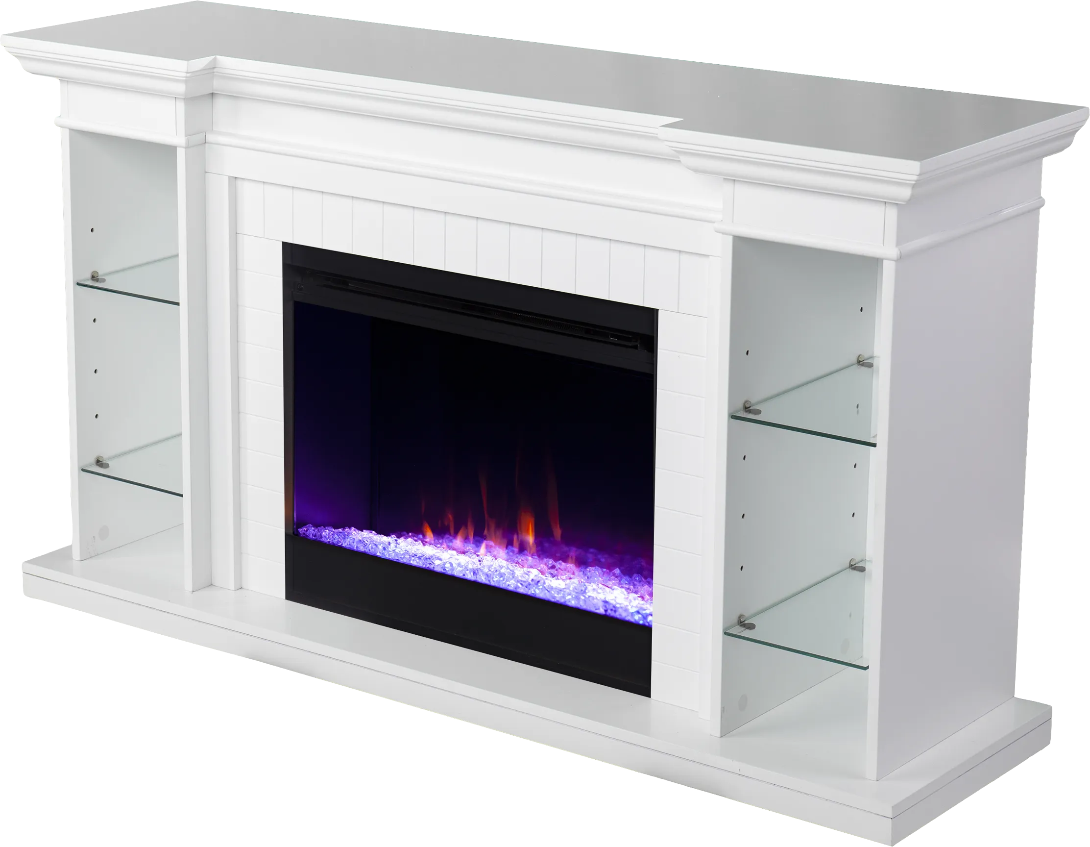 Ashprington I White 55 in. Console, With Color Changing Electric Fireplace - Thumbnail - Image 1