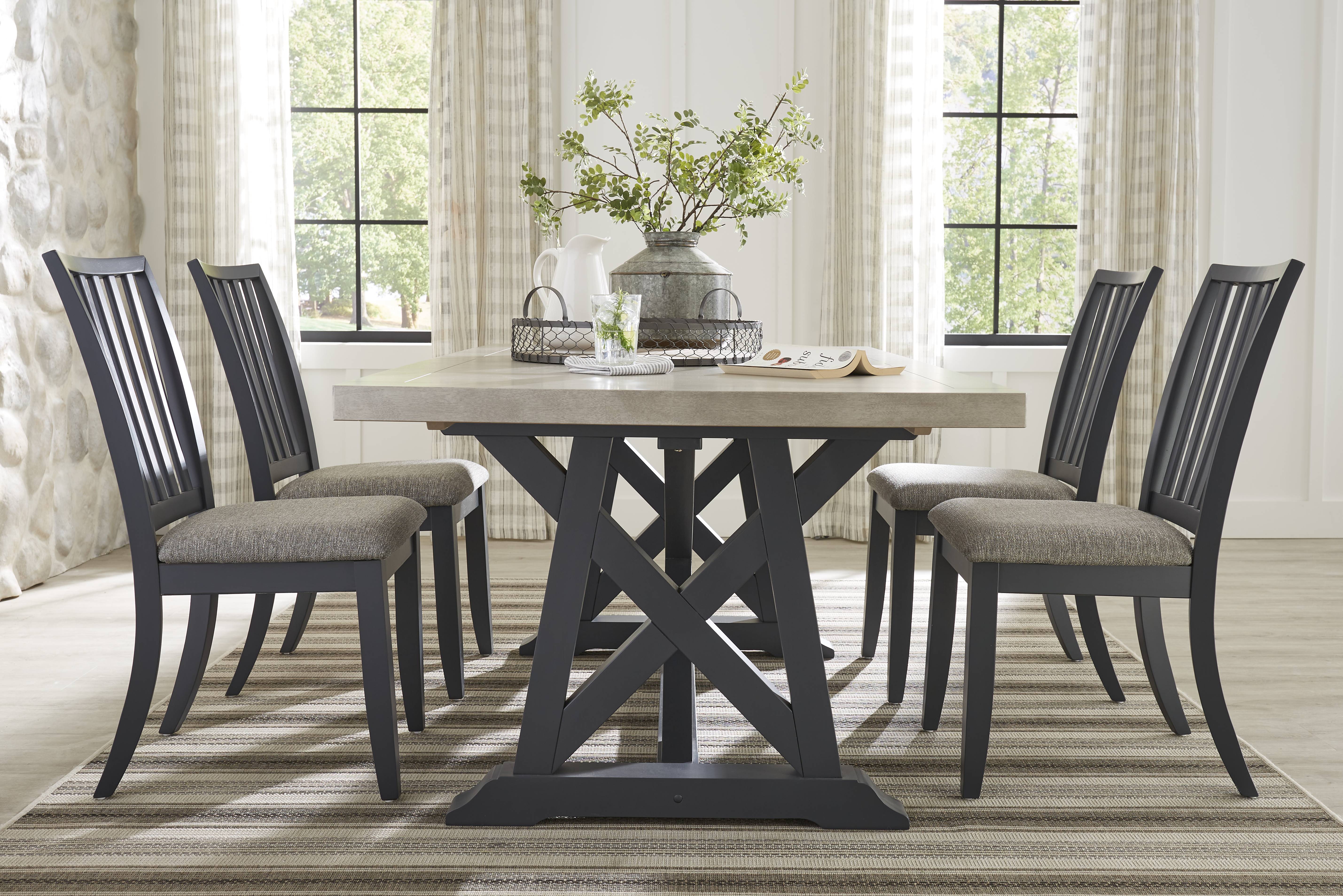Hilton Head Graphite 5 Pc Trestle Dining Room - Thumbnail - Image 1
