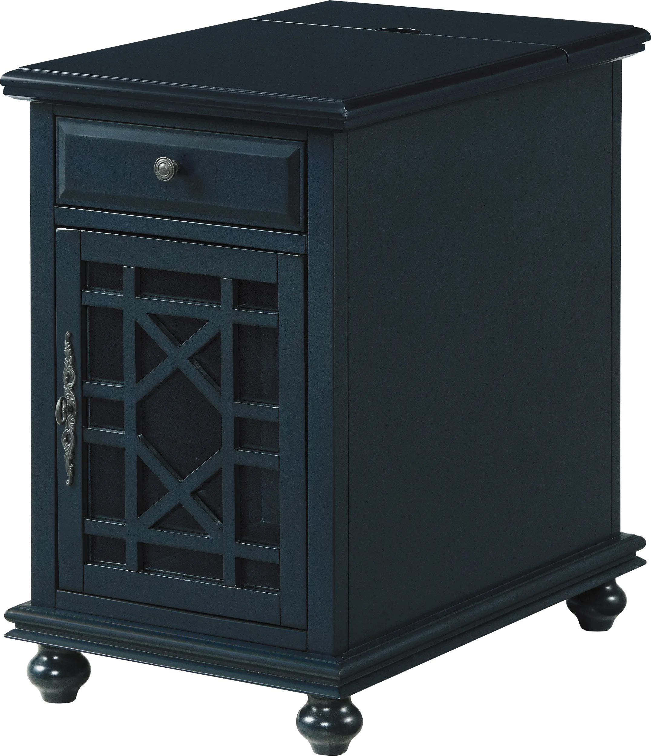 Bunyard Navy Blue Chairside Table - Thumbnail - Image 1