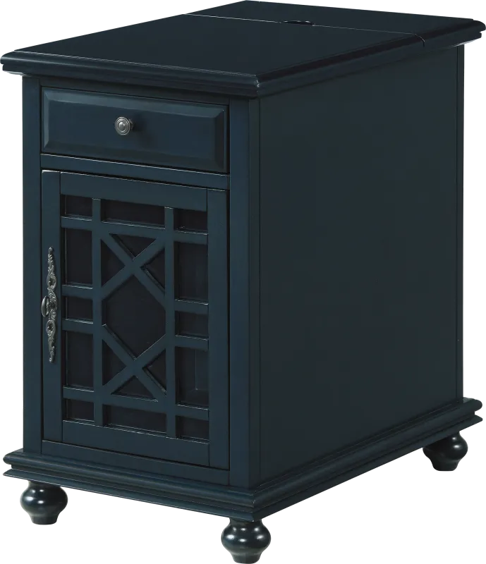 Bunyard Navy Blue Chairside Table