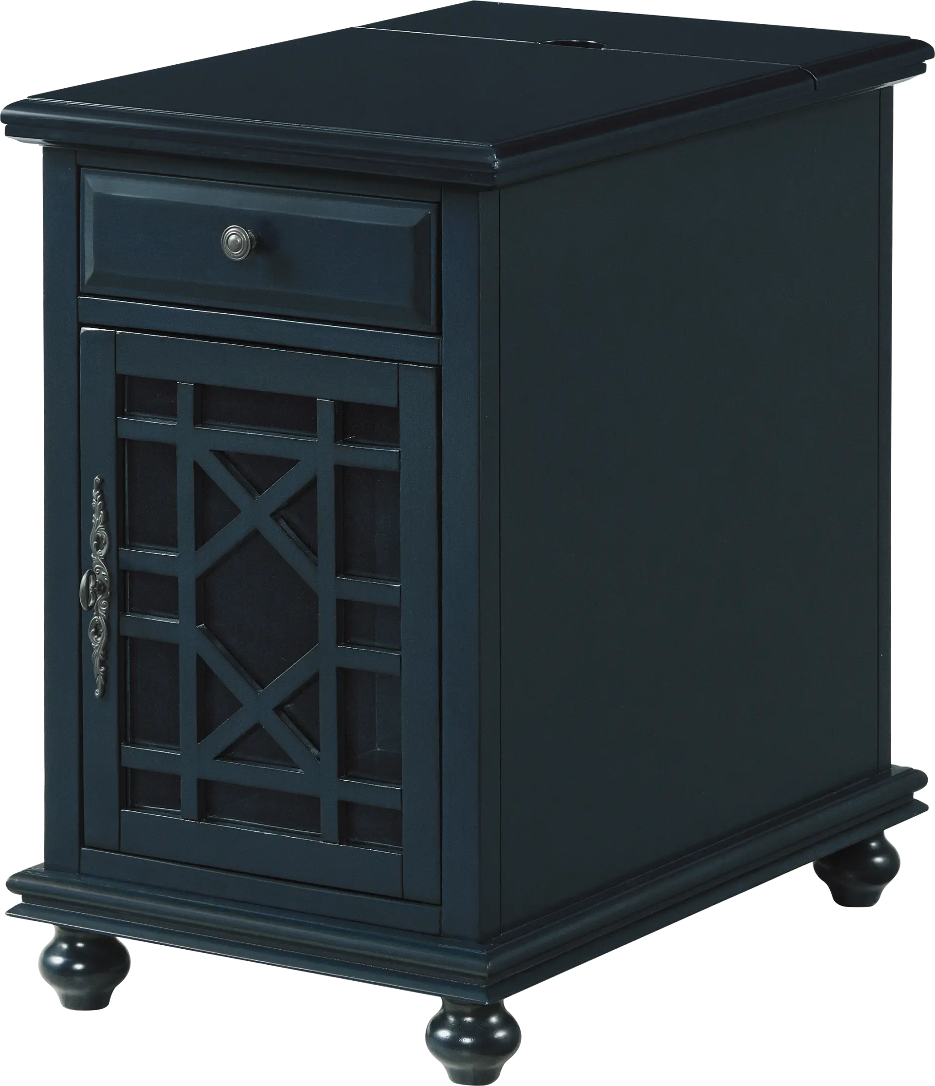 Bunyard Navy Blue Chairside Table