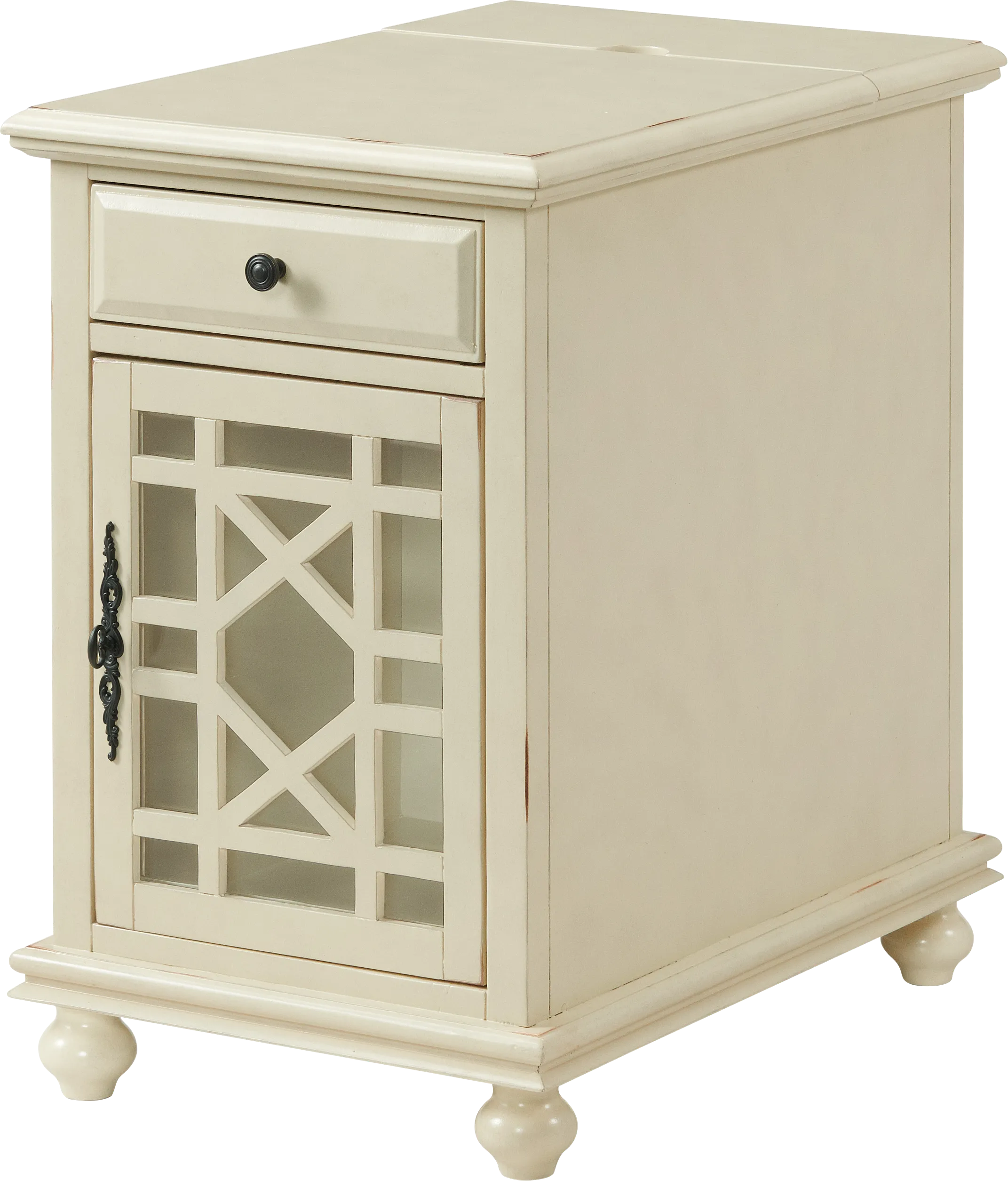 Bunyard White Chairside Table - Thumbnail - Image 1