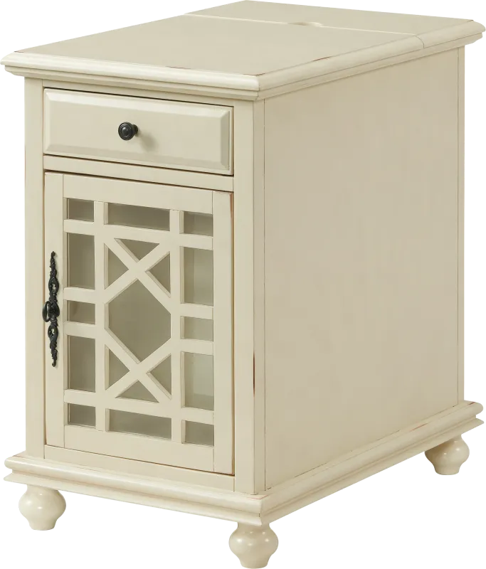 Bunyard White Chairside Table