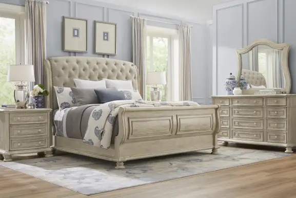 Armitage Off-White 5 Pc King Upholstered Bedroom