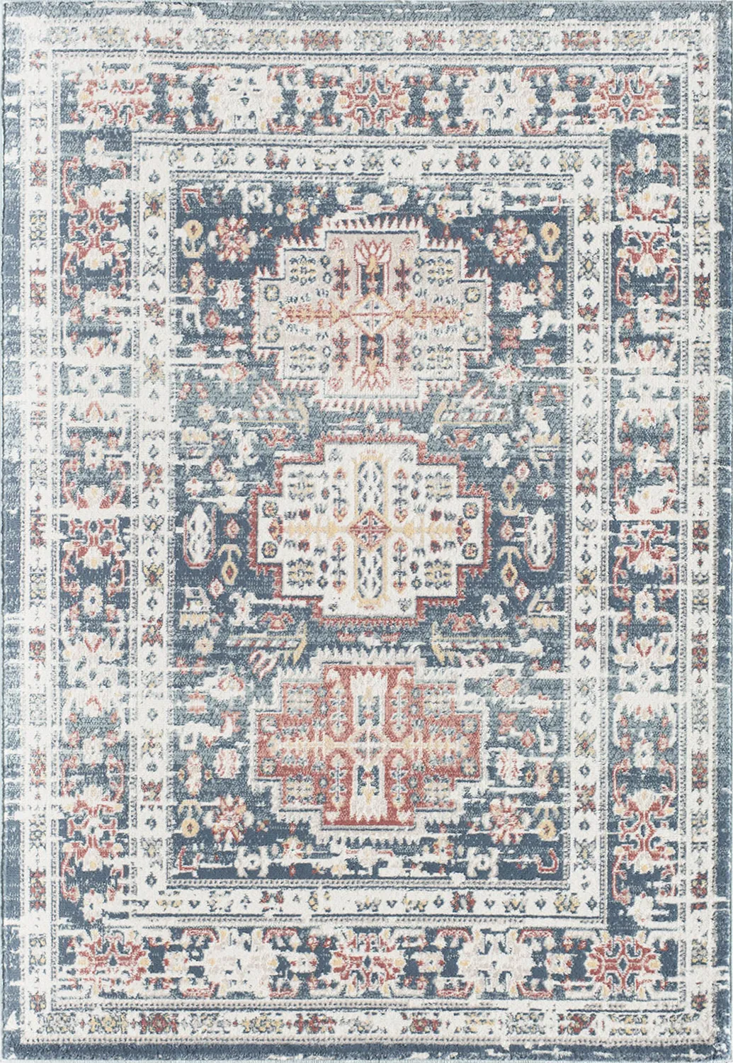 Jaryl 5'3 x 7' Blue Rug - Thumbnail - Image 1
