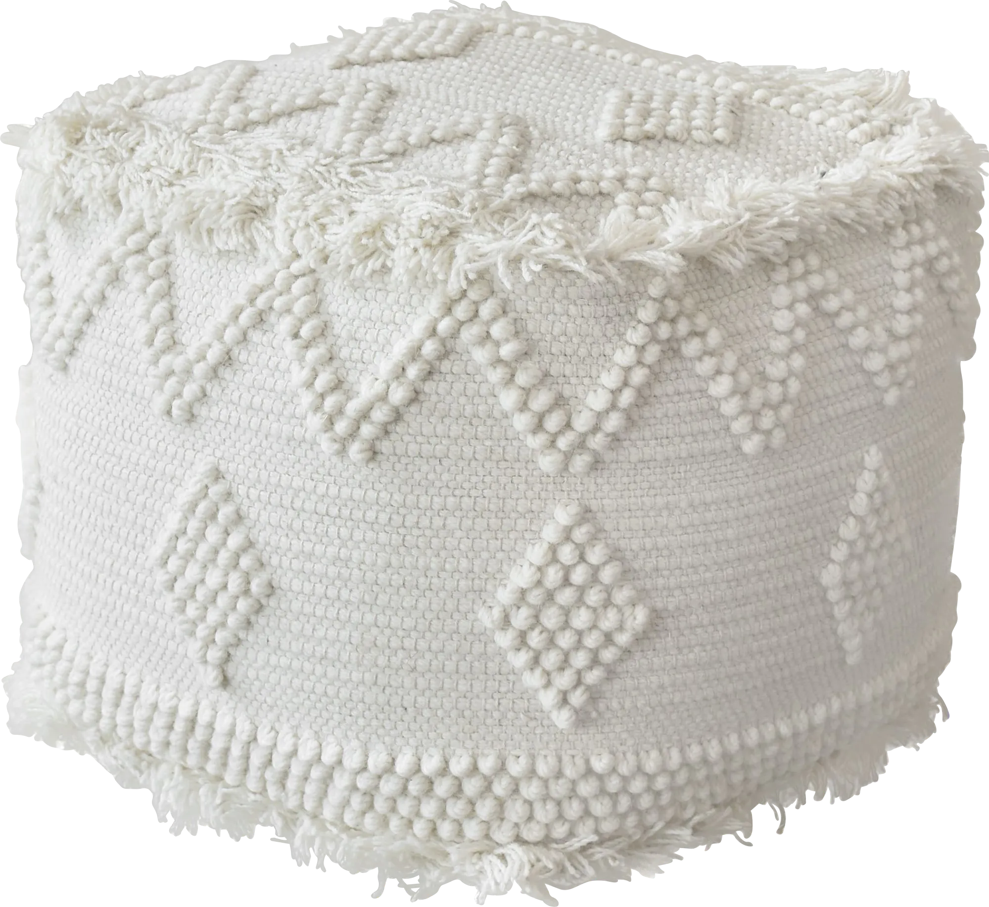 Onawa White Ottoman - Thumbnail - Image 1