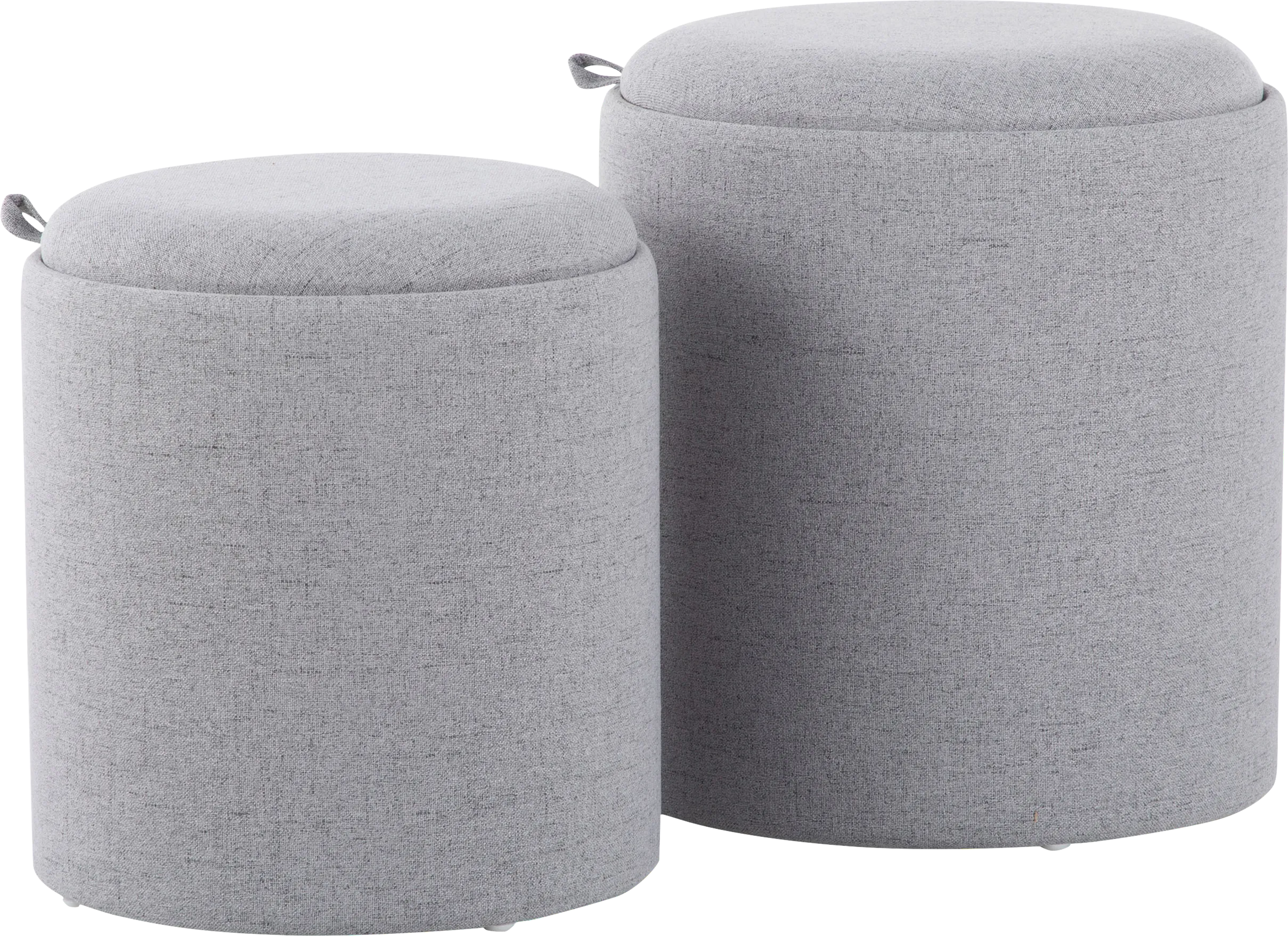 Mockernut Gray Ottoman, Set of 2