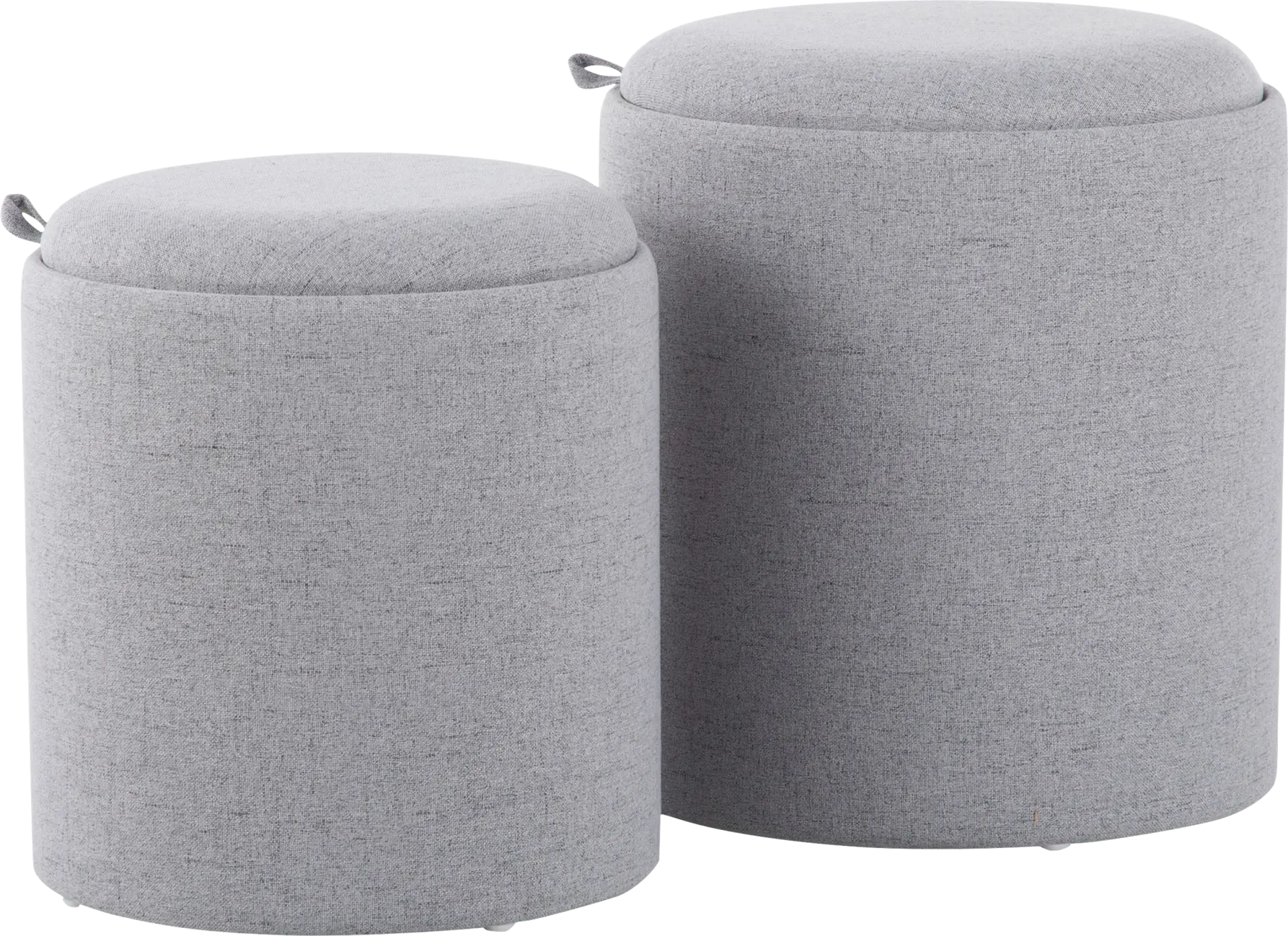 Mockernut Gray Ottoman, Set of 2