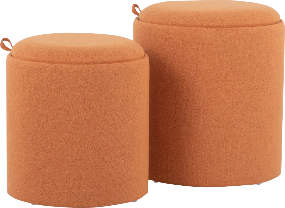 Mockernut Orange Ottoman, Set of 2