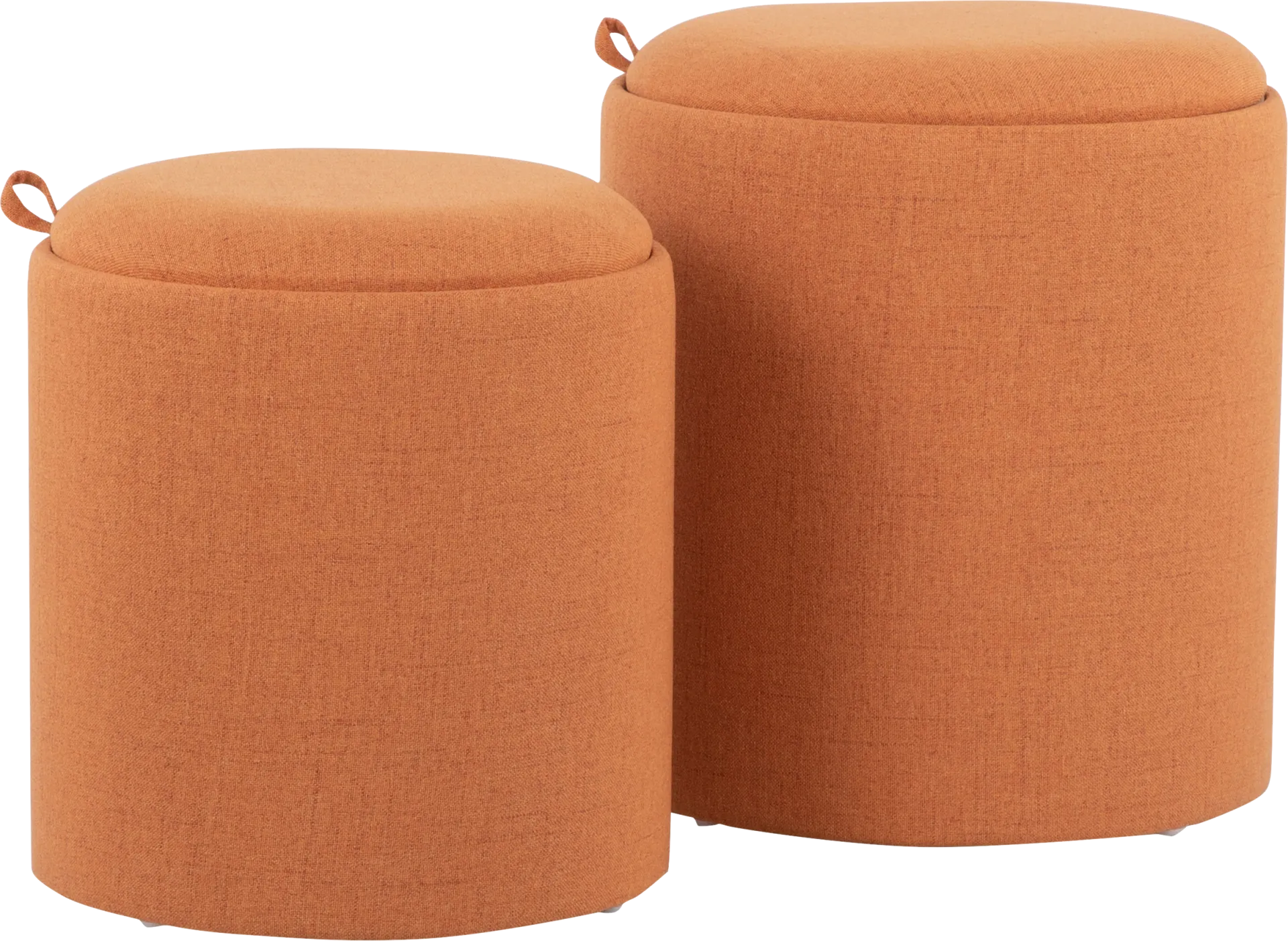 Mockernut Orange Ottoman, Set of 2 - Image 1