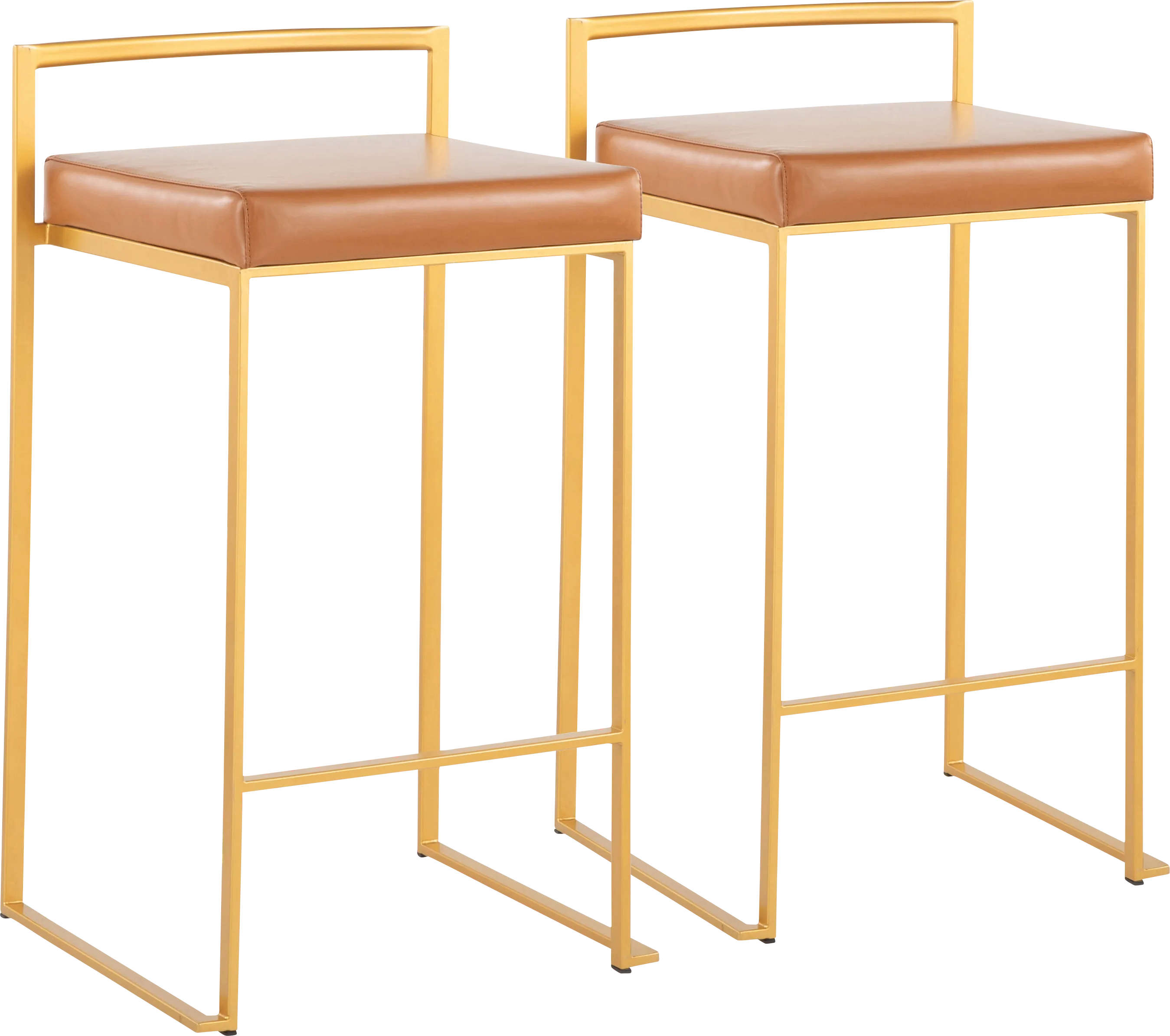 Birdlake II Camel Counter Height Stool, Set of 2 - Thumbnail - Image 1