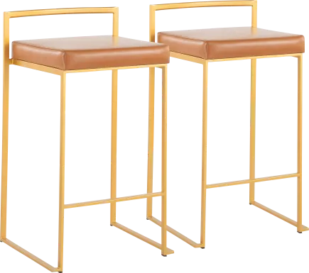 Birdlake II Camel Counter Height Stool, Set of 2