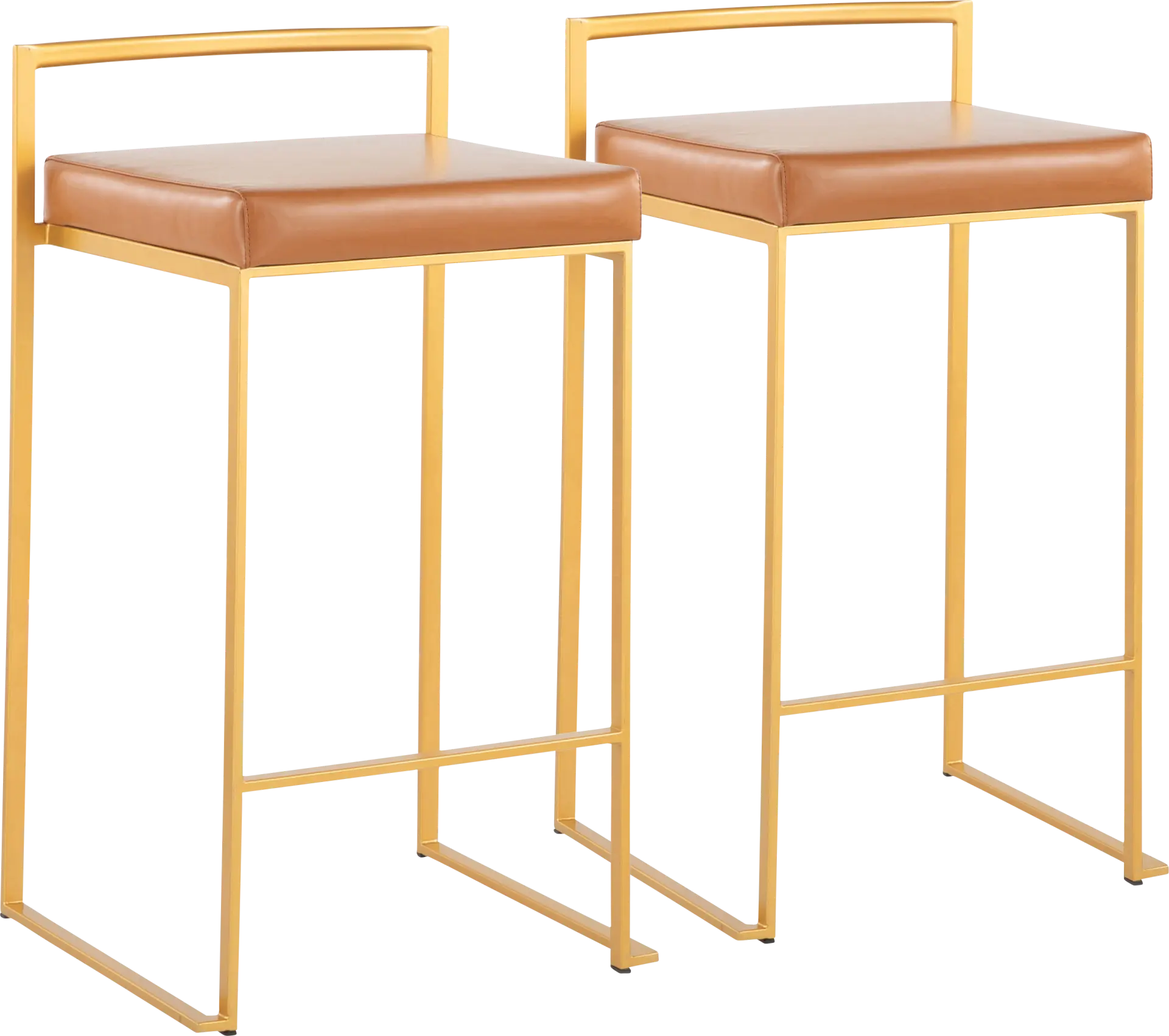 Birdlake II Camel Counter Height Stool, Set of 2
