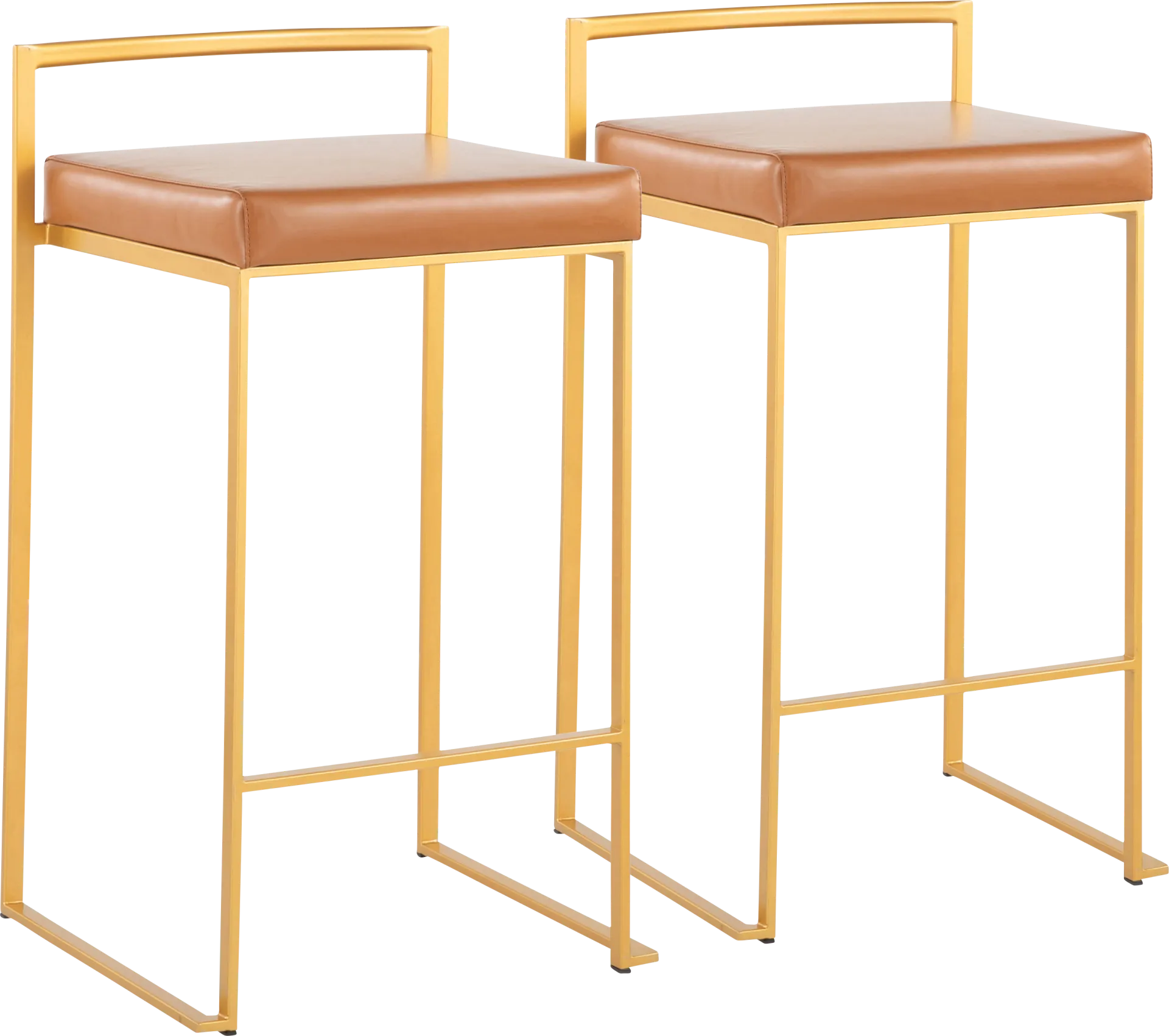 Birdlake II Camel Counter Height Stool, Set of 2 - Image 1