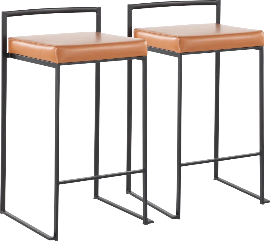 Birdlake III Camel Counter Height Stool, Set of 2