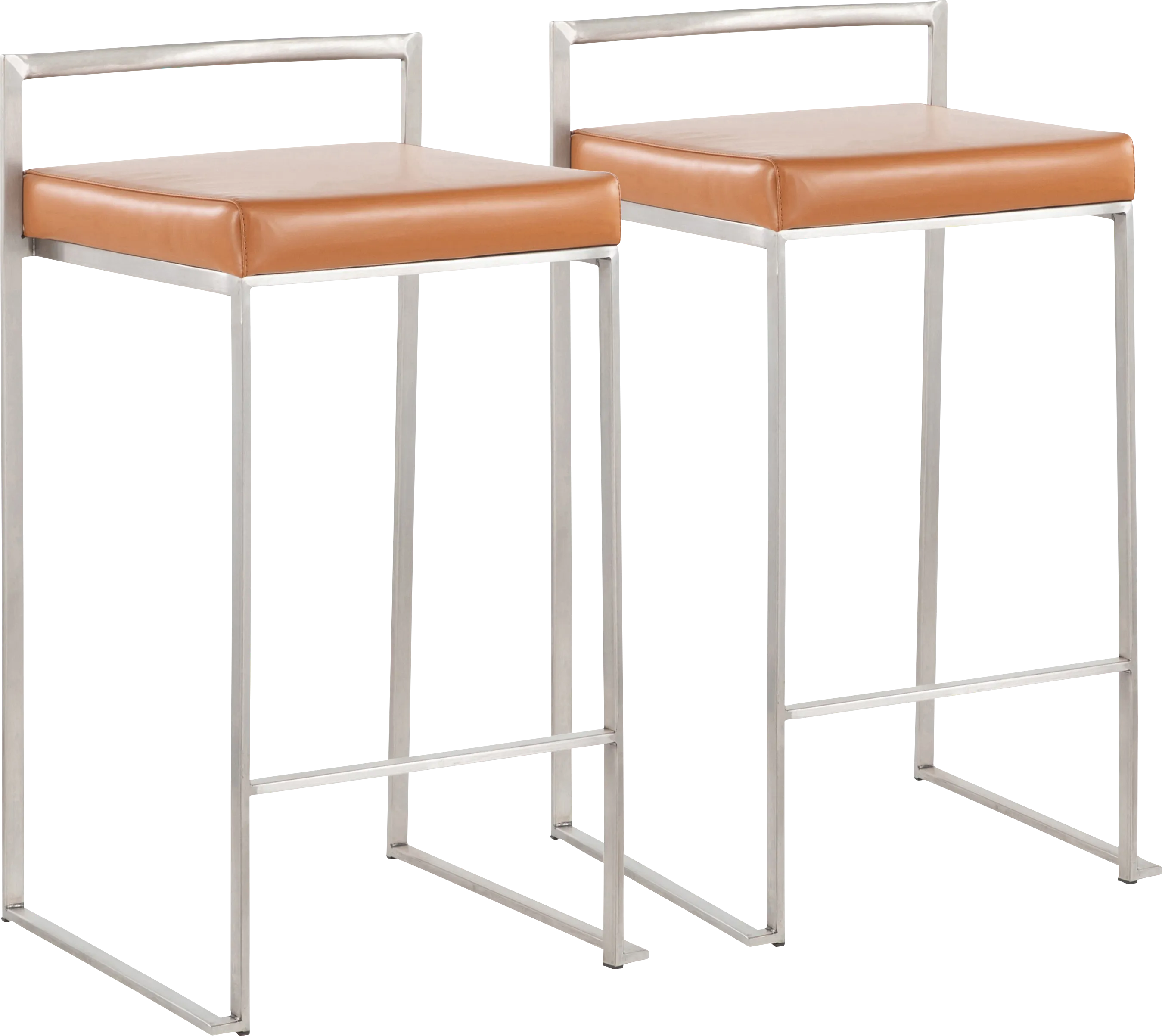 Birdlake IV Camel Counter Height Stool, Set of 2 - Thumbnail - Image 1