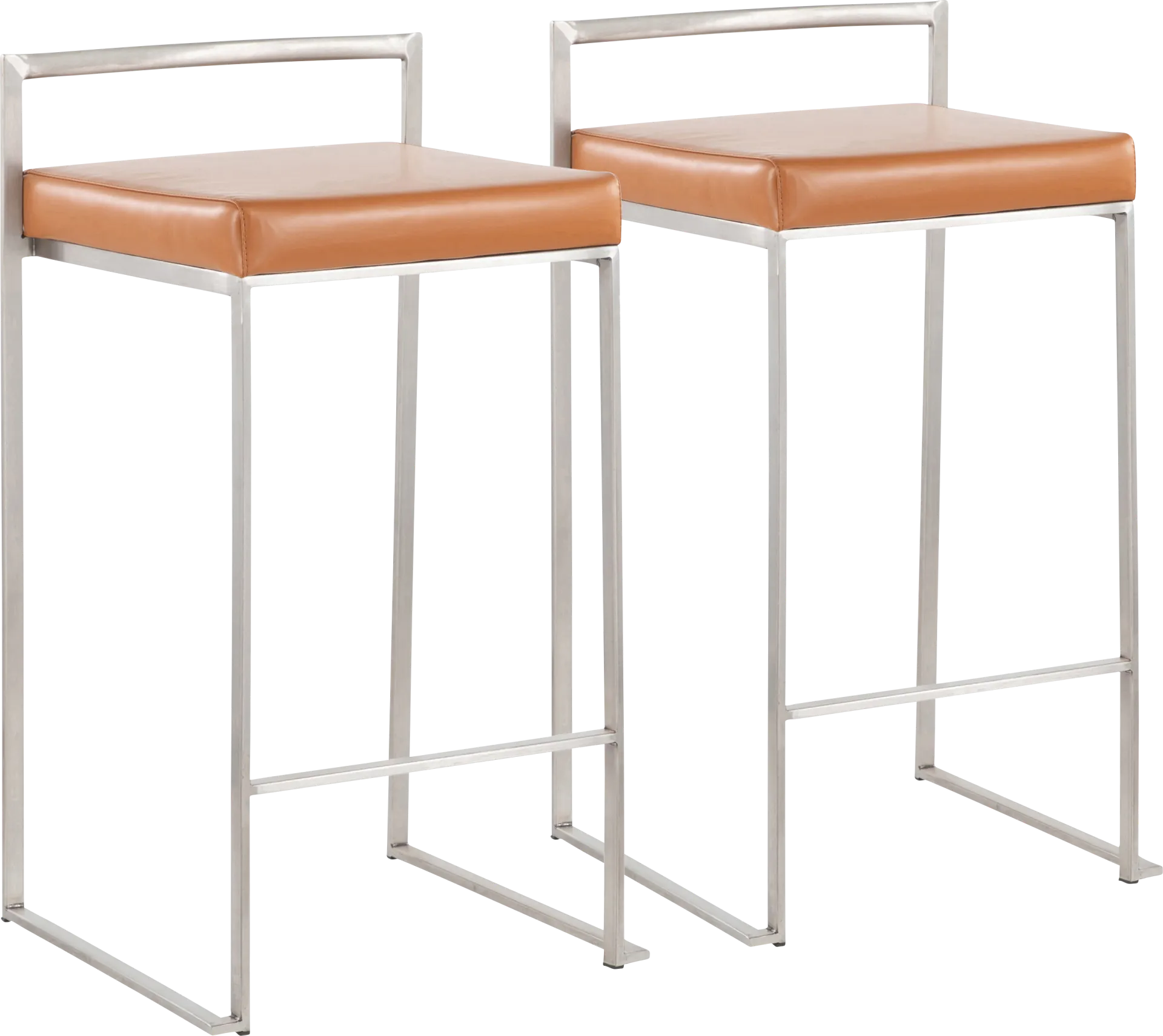 Birdlake IV Camel Counter Height Stool, Set of 2 - Image 1