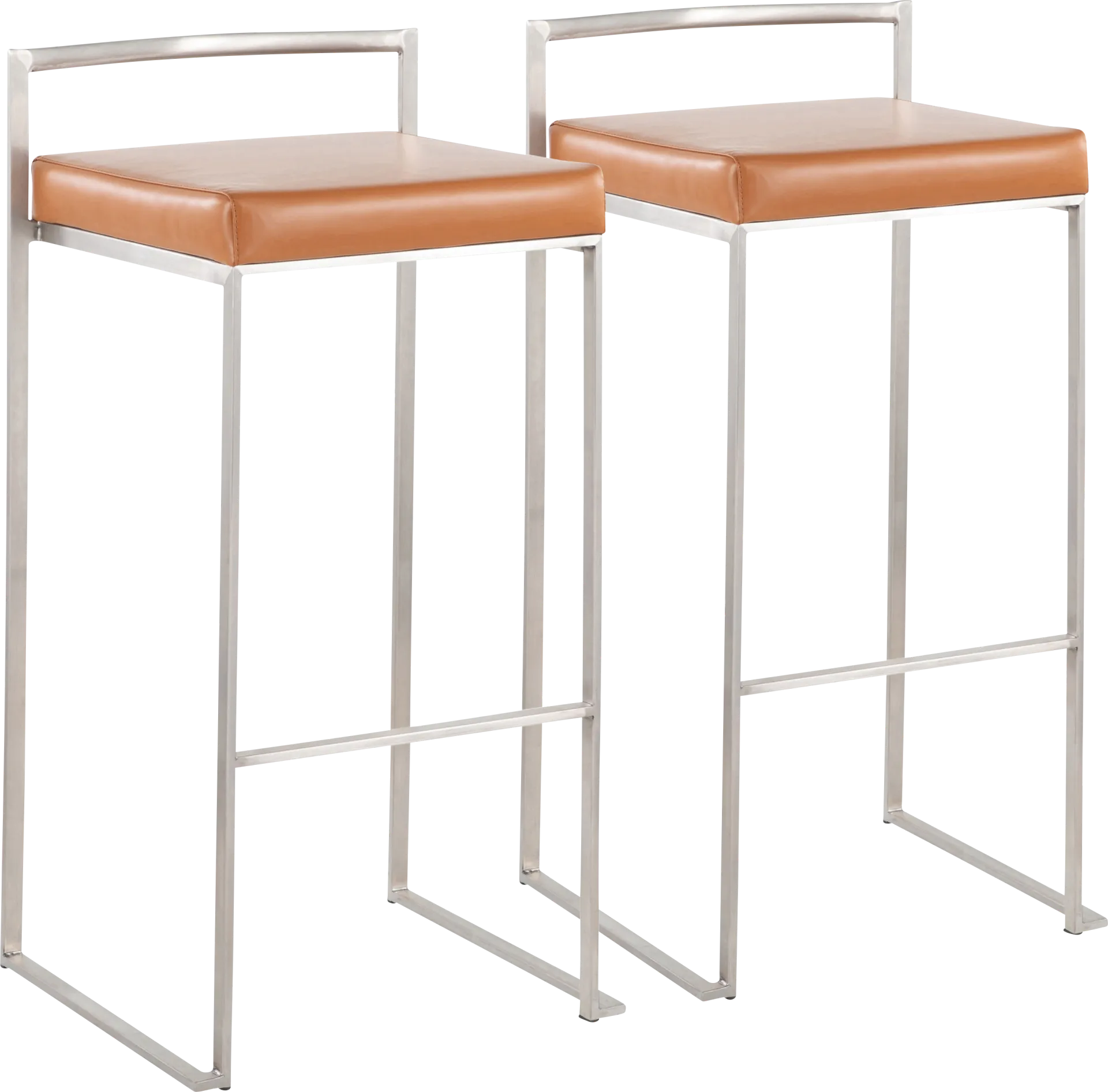 Birdlake IV Camel Barstool, Set of 2 - Image 1