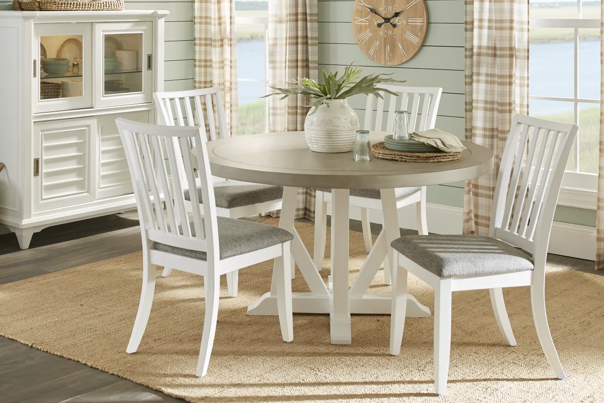 Hilton Head White 5 Pc Round Dining Room