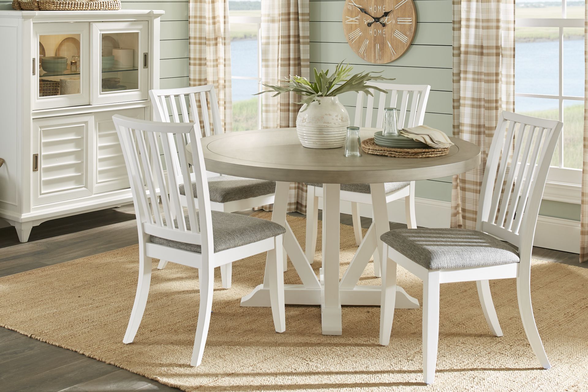 Hilton Head Round Dining Table with White Base - Image 2