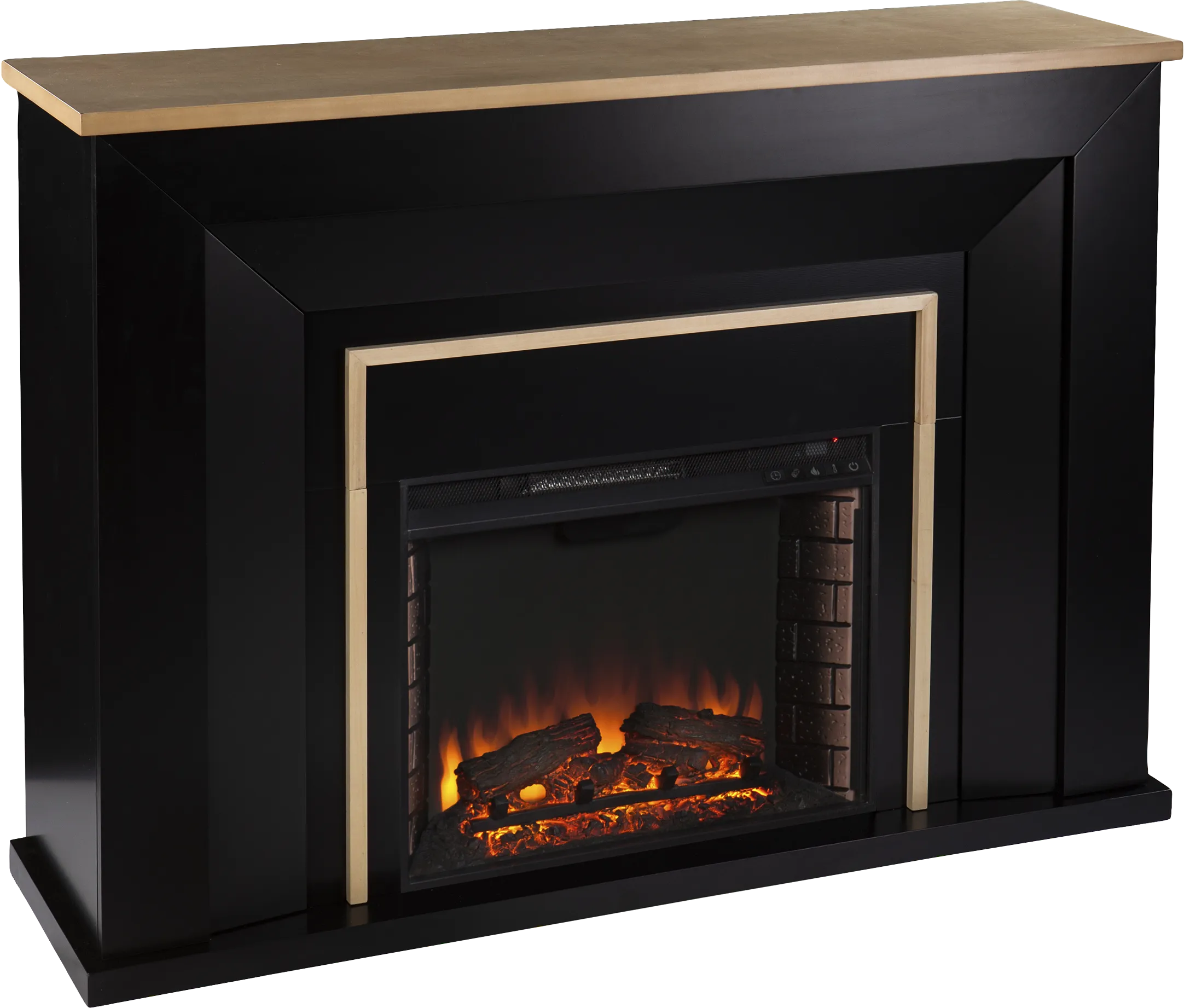 Elmington II Black 52 in. Console With Electric Log Fireplace