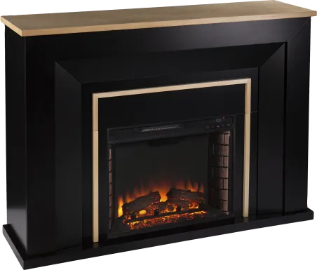 Elmington II Black 52 in. Console With Electric Log Fireplace