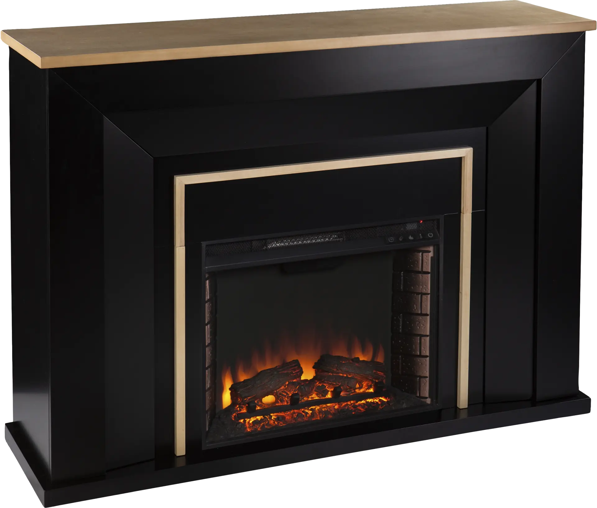 Elmington II Black 52 in. Console With Electric Log Fireplace